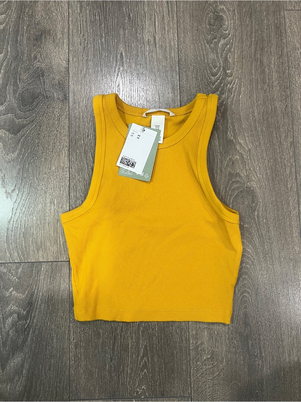 BNWT H&M mustard yellow ribbed tank top - XS